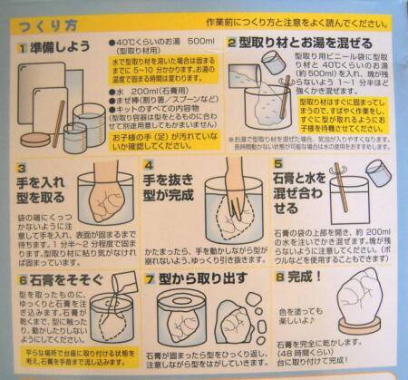 3Dメモリアル 石膏の手形キット